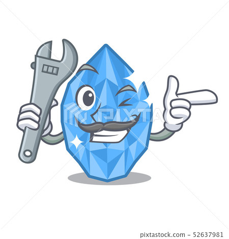 Mechanic aquamarine gem above cartoon dressing table Mechanic aquamarine gem above cartoon dressing table 52637981