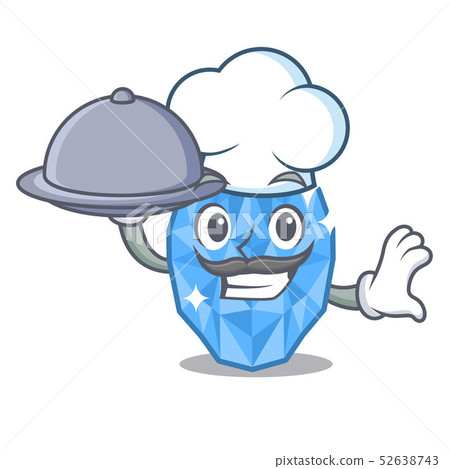 Chef with food aquamarine gem isolated with the mascot 52638743