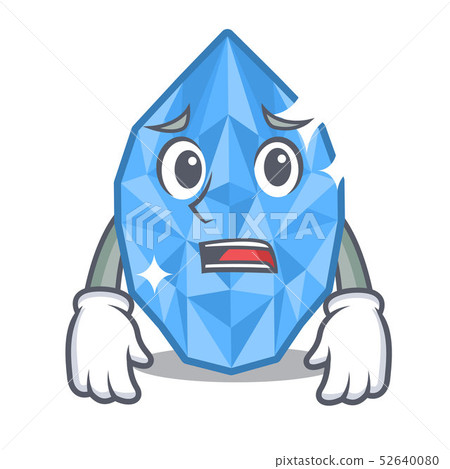 Afraid aquamarine gem isolated with the mascot Afraid aquamarine gem isolated with the mascot 52640080
