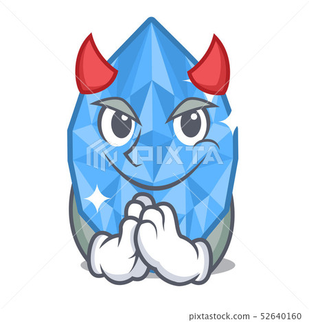 Devil aquamarine gem isolated with the mascot Devil aquamarine gem isolated with the mascot 52640160