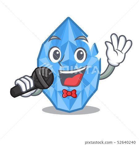 Singing aquamarine gem isolated with the mascot Singing aquamarine gem isolated with the mascot 52640240