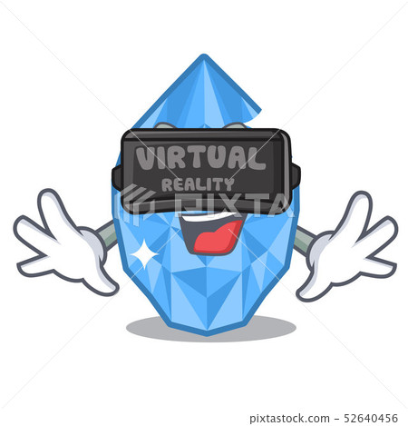 Virtual reality aquamarine gem isolated with the mascot 52640456