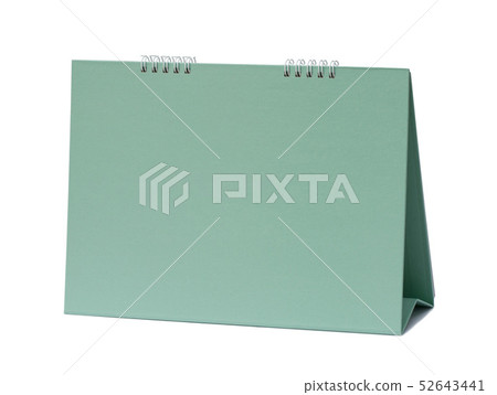 Green blank calendar isolated on white background Green blank calendar isolated on white background 52643441