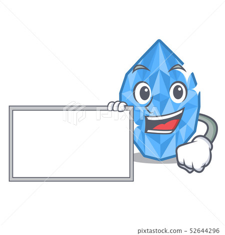 With board aquamarine gem in a cartoon box 52644296