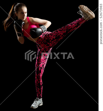 Young sporty girl isolated 52673983
