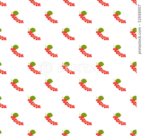 Seamless pattern. Branches with red berries on white background. 52688007