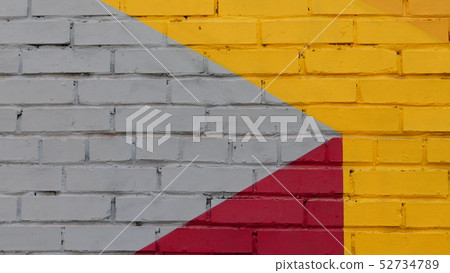 Wall Of Painted Brick 52734789