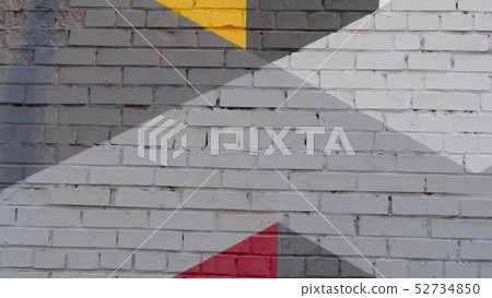 Wall Of Painted Brick 52734850