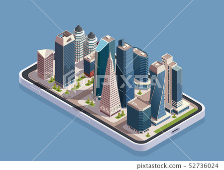 City Skyscrapers Conceptual Composition - Stock Illustration [52736024 ...