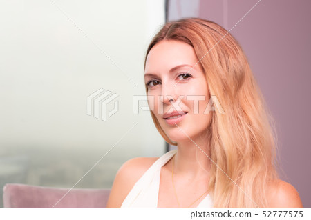 Close-up macro portrait of beautiful young adult 52777575