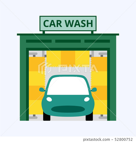 Car wash isolated on blue background 52800752
