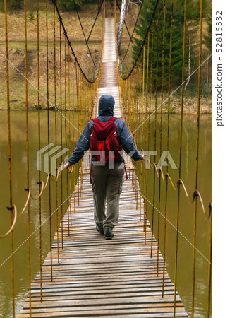 the way over the hanging bridge over the spring the way over the hanging bridge over the spring 52815332