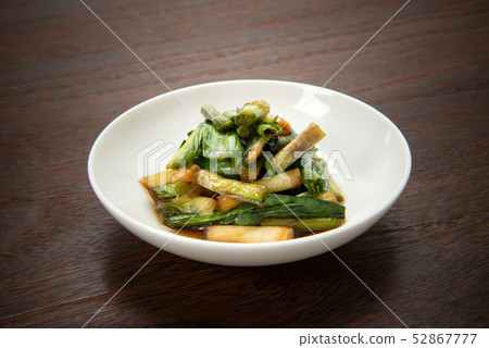Home cooking Allium ochotense pickled in soy sauce 52867777