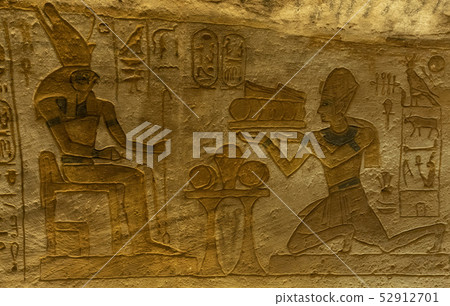 Stone Hieroglyphic Carvings at Kom Ombo Temple 52912701