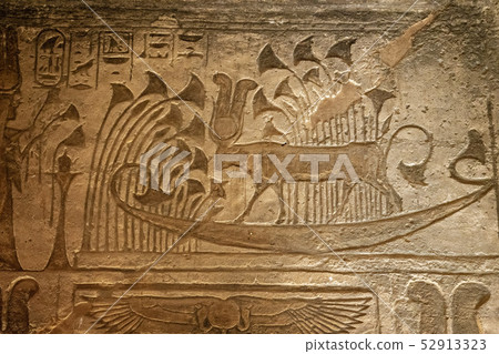 Stone Hieroglyphic Carvings at Kom Ombo Temple 52913323