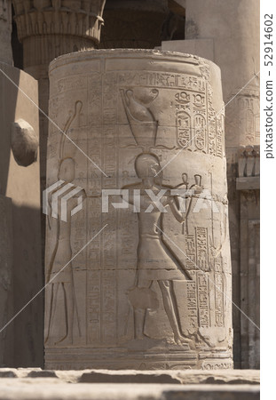 Stone Hieroglyphic Carvings at Kom Ombo Temple Stone Hieroglyphic Carvings at Kom Ombo Temple 52914602