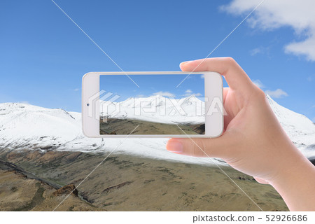 Hand photographed beautiful top of snow peak Hand photographed beautiful top of snow peak 52926686