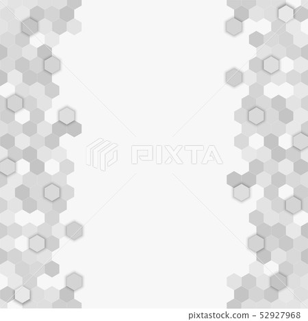 Grey random hexagon mosaic or tiles background. 52927968
