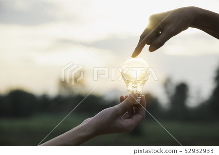 Innovation or creative concept of hand hold a Innovation or creative concept of hand hold a 52932933