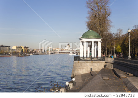 Moskva River and embankments (day). Moscow 52945738