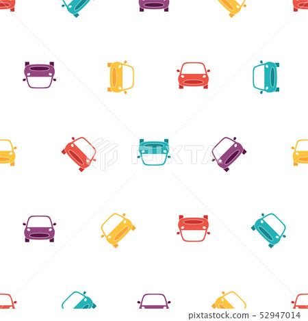 Seamless pattern with car on white background - Stock Illustration ...