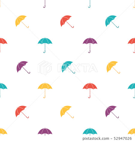 Seamless pattern with umbrella on white background-插圖素材 [52947026 ...