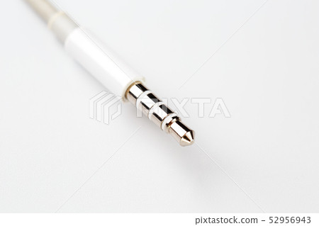 Isolated white aux cable on white background Isolated white aux cable on white background 52956943