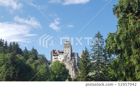 The medieval Bran Castle in Brasov, Romania The medieval Bran Castle in Brasov, Romania 52957042