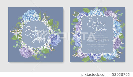 Set for two wedding invitation, greeting card, Set for two wedding invitation, greeting card, 52958765