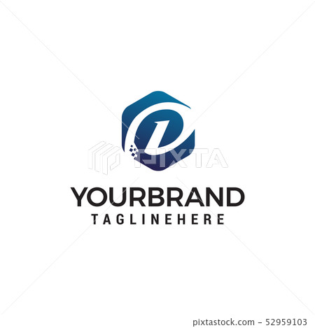 letter d hexagon logo design concept template - Stock Illustration ...