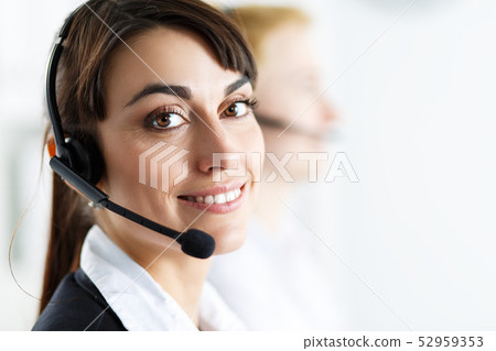 Female call center service operator 52959353
