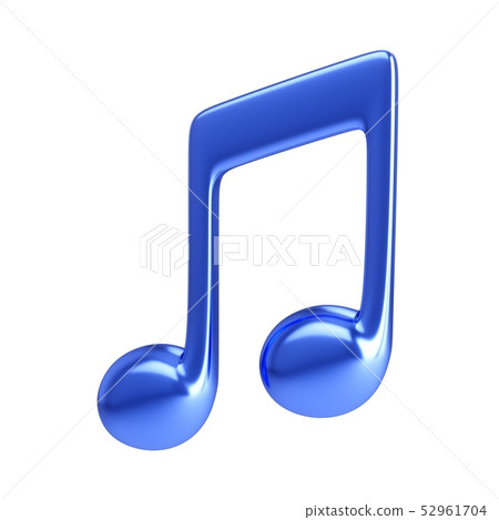 3d Rendering Blue Music Note isolated on white 3d Rendering Blue Music Note isolated on white 52961704