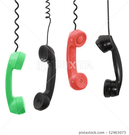 handset of phone on white background 52963073