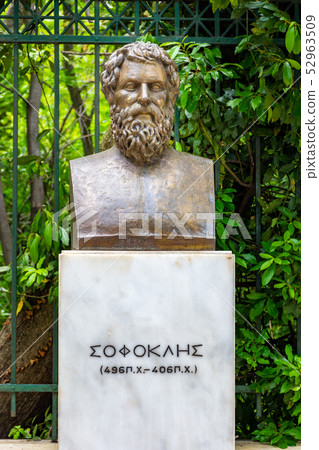 The statue of the Greek tragic poet Sophocles The statue of the Greek tragic poet Sophocles 52963509