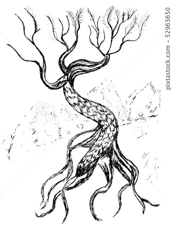 Dead Tree Sketch Stock Illustration 52963650 Pixta