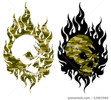 Skull and flame illustrations, 52963984
