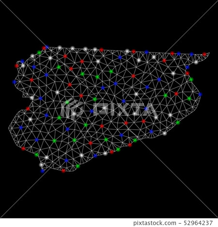Bright Mesh 2D Warmian-Masurian Voivodeship Map with Flare Spots 52964237