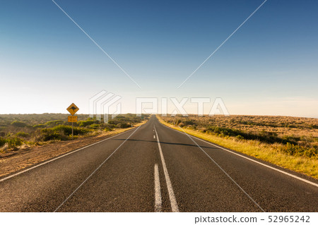 kangaroo crossing road sign 52965242