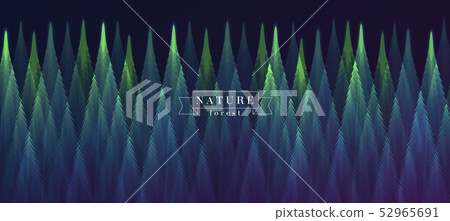 forest at night landscape view abstract geometric illustration 52965691