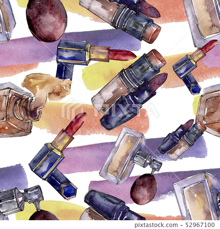 Fashionable sketch glamour illustration in a watercolor style isolated element. Seamless background Fashionable sketch glamour illustration in a watercolor style isolated element. Seamless background 52967100