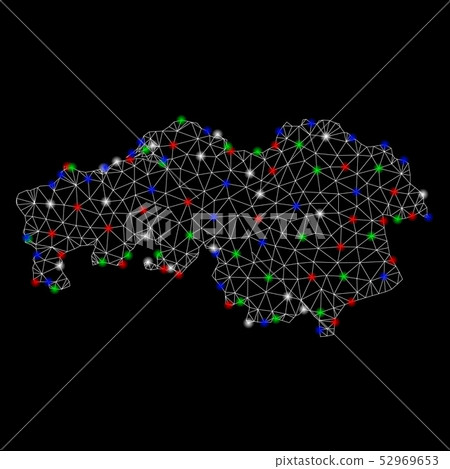 Bright Mesh 2D North Brabant Province Map with... - Stock Illustration ...