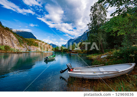lovatnet lake Beautiful Nature Norway. 52969836