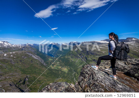 Geiranger Fjord Beautiful Nature Norway. 52969851