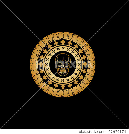 Gothic circular ornament with patterns. Gothic circular ornament with patterns. 52970174