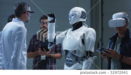 Scientists testing robots gestures 52972041