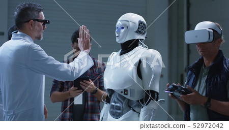 Scientists testing robots gestures 52972042