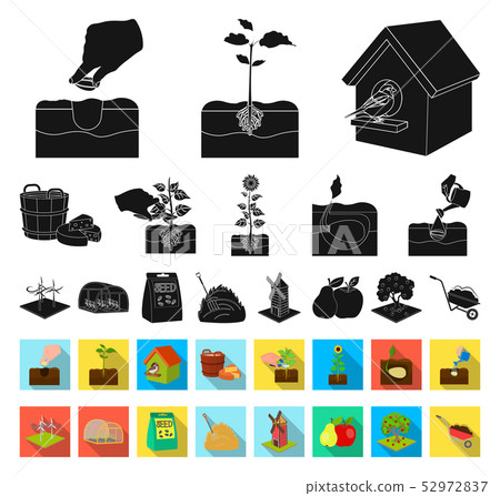 Farm and agriculture black,flat icons in set... - Stock Illustration ...