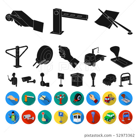 Parking for cars black,flat icons in set collection for design. Equipment and service vector symbol 52973362