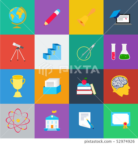 School and education cartoon icons in set collection for design.College, equipment and accessories 52974926