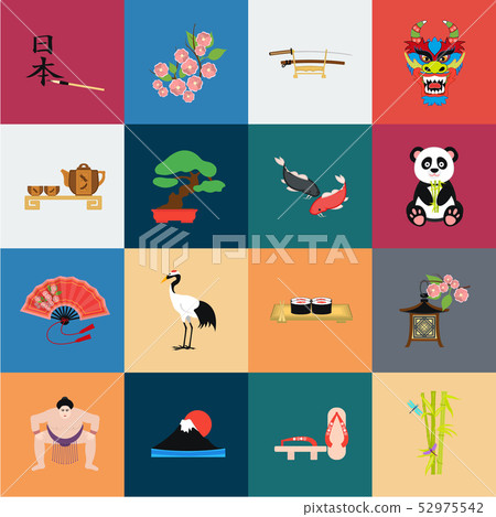 Country Japan cartoon icons in set collection for design.Japan and landmark vector symbol stock web 52975542